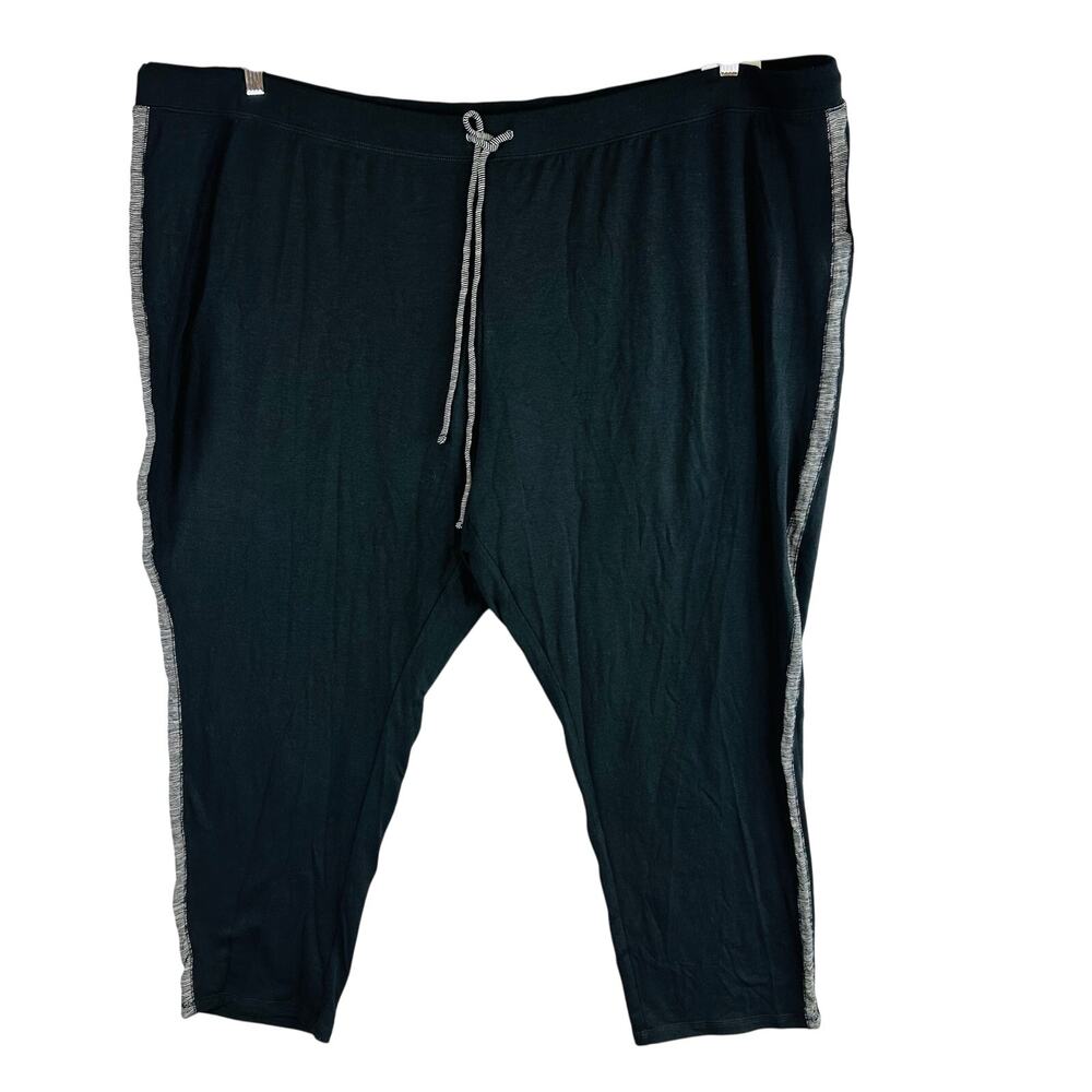 New Catherines Womans 5X Plus 34/36W Pull on Pants Black Stripe Active NWT